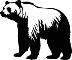 grizzly bear black silhouette vector