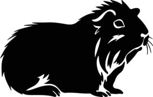 guinea pig black silhouette vector