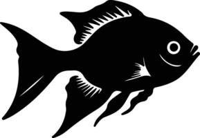 pez hacha negro silueta vector