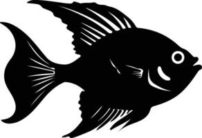 hatchetfish black silhouette vector