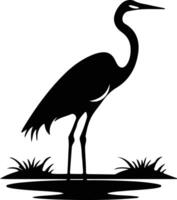 heron black silhouette vector