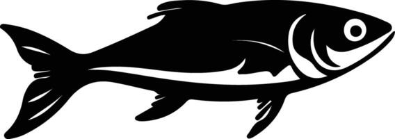 herring black silhouette vector