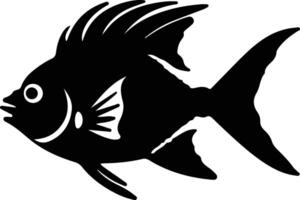 hatchetfish black silhouette vector