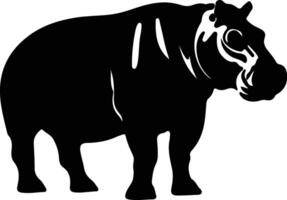 hippopotamus black silhouette vector