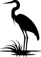 heron black silhouette vector