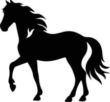 silueta de caballo negro vector