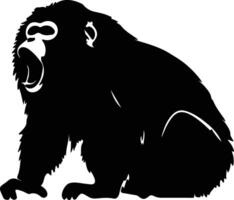 howler monkey black silhouette vector