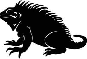 iguana black silhouette vector