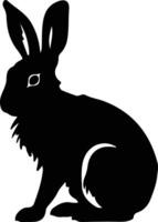 jack rabbit black silhouette vector