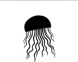 jellyfish black silhouette vector