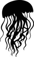 jellyfish black silhouette vector