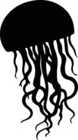 jellyfish black silhouette vector