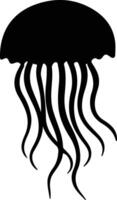 jellyfish black silhouette vector