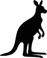 kangaroo black silhouette vector