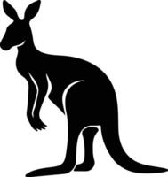 kangaroo black silhouette vector