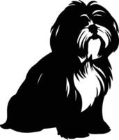 lhasa apso negro silueta vector