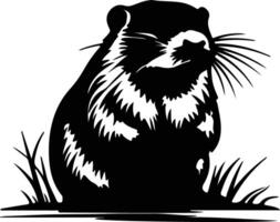 North American beaver black silhouette vector