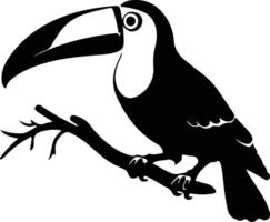 keel-billed toucan black silhouette vector