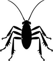 katydid black silhouette vector