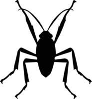 katydid black silhouette vector