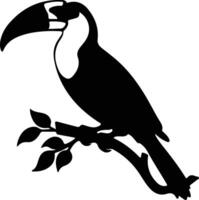 keel-billed toucan black silhouette vector