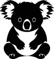 coala negro silueta vector