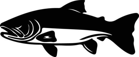 lake trout black silhouette vector