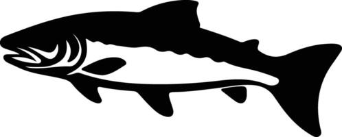 lake trout black silhouette vector