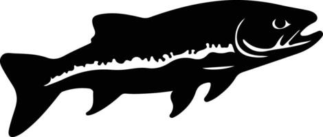 lake trout black silhouette vector
