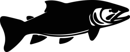 lake trout black silhouette vector