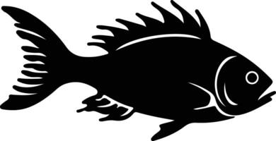 peces linterna negro silueta vector