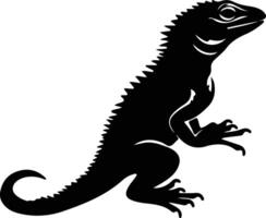 lizard black silhouette vector