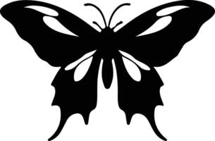 luna moth black silhouette vector