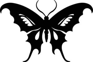 luna moth black silhouette vector