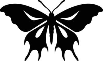 luna moth black silhouette vector