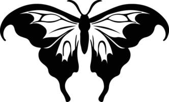 luna moth black silhouette vector