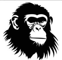 macaque black silhouette vector