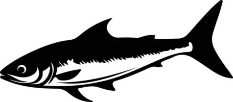 mackerel black silhouette vector