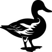 mallard duck black silhouette vector