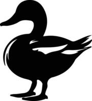 mallard duck black silhouette vector