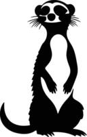 meerkat black silhouette vector