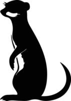 meerkat black silhouette vector