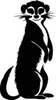 suricata negro silueta vector
