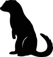 mongoose black silhouette vector