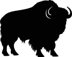 musk ox black silhouette vector