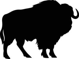 musk ox black silhouette vector