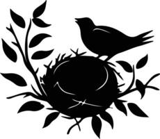 nest black silhouette vector