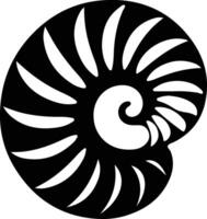 nautilus black silhouette vector