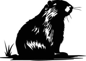 nutria black silhouette vector