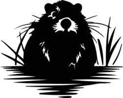 nutria black silhouette vector